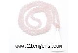 GMN8400 8mm, 10mm rose quartz 27, 54, 108 beads mala necklace with tassel