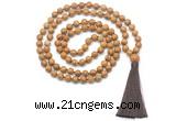 GMN8418 8mm, 10mm wooden jasper 27, 54, 108 beads mala necklace with tassel