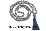 GMN8532 8mm, 10mm labradorite 27, 54, 108 beads mala necklace with tassel