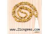 GMN8801 Hand-Knotted 8mm, 10mm Golden Tiger Eye 108 Beads Mala Necklace