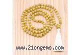 GMN8802 Hand-Knotted 8mm, 10mm Grade AA Golden Tiger Eye 108 Beads Mala Necklace