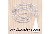 GMN8814 Hand-Knotted 8mm, 10mm Montana Agate 108 Beads Mala Necklace