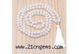 GMN8834 Hand-Knotted 8mm, 10mm Tibetan Agate 108 Beads Mala Necklace