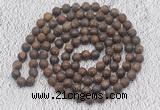 GMN918 Hand-knotted 8mm, 10mm matte bronzite 108 beads mala necklaces