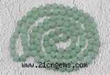 GMN922 Hand-knotted 8mm, 10mm matte green aventurine 108 beads mala necklaces