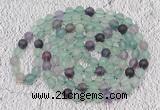 GMN927 Hand-knotted 8mm, 10mm matte fluorite 108 beads mala necklaces