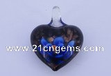 LP01 16*30*38mm heart inner flower lampwork glass pendants