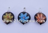 LP33 16*30*45mm heart inner flower lampwork glass pendants