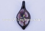 LP80 11*26*54mm leaf inner flower lampwork glass pendants