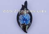 LP84 13*26*58mm leaf inner flower lampwork glass pendants