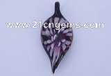 LP88 11*26*60mm leaf inner flower lampwork glass pendants