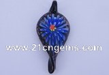 LP92 11*27*62mm leaf inner flower lampwork glass pendants