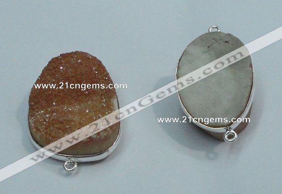 NGC01 20*30mm - 25*35mm freeform druzy agate connectors