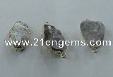 NGC100 18*25mm - 25*35mm freeform druzy agate connectors wholesale