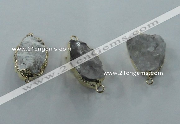 NGC100 18*25mm - 25*35mm freeform druzy agate connectors wholesale