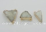 NGC1008 20*30mm – 30*35mm triangle druzy quartz connectors