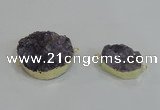 NGC1010 18*25mm – 25*35mm freeform druzy agate connectors