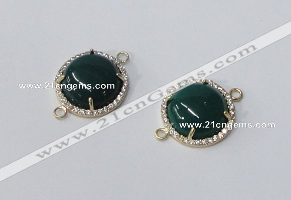 NGC1017 15mm flat round agate gemstone connectors wholesale