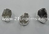 NGC102 18*25mm - 25*35mm freeform druzy agate connectors wholesale