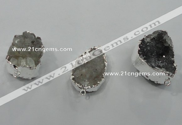 NGC102 18*25mm - 25*35mm freeform druzy agate connectors wholesale