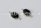 NGC1025 10*14mm oval agate gemstone connectors wholesale