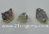 NGC103 18*25mm - 25*35mm freeform druzy agate connectors wholesale