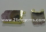 NGC1046 15*25mm – 25*30mm freeform amethyst connectors wholesale