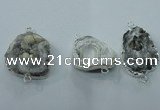 NGC105 25*35mm - 30*40mm freeform druzy agate connectors wholesale