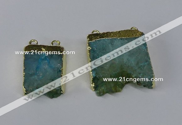 NGC1054 15*25mm – 25*30mm freeform druzy agate connectors wholesale