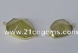 NGC1056 18*25mm – 30*35mm freeform lemon quartz connectors wholesale