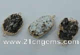 NGC106 25*35mm - 30*40mm freeform druzy agate connectors wholesale