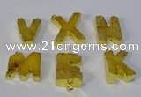 NGC1066 20*25mm - 25*30mm letter druzy agate connectors wholesale