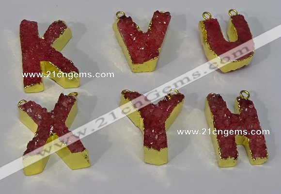 NGC1068 20*25mm - 25*30mm letter druzy agate connectors wholesale