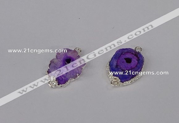 NGC1077 15*20mm - 30*35mm freeform druzy agate connectors wholesale