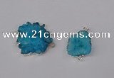 NGC1079 15*20mm - 30*35mm freeform druzy agate connectors wholesale