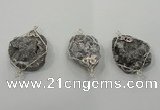 NGC108 25*30mm - 35*40mm freeform druzy agate connectors wholesale