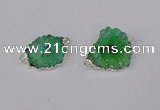 NGC1080 15*20mm - 30*35mm freeform druzy agate connectors wholesale