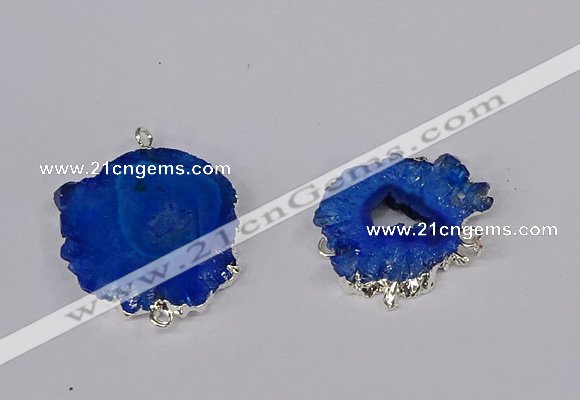 NGC1081 15*20mm - 30*35mm freeform druzy agate connectors wholesale