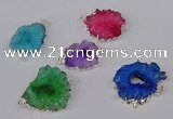 NGC1082 15*20mm - 30*35mm freeform druzy agate connectors wholesale