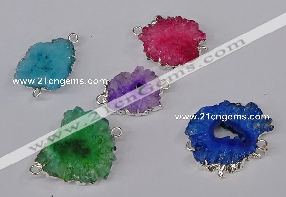 NGC1082 15*20mm - 30*35mm freeform druzy agate connectors wholesale