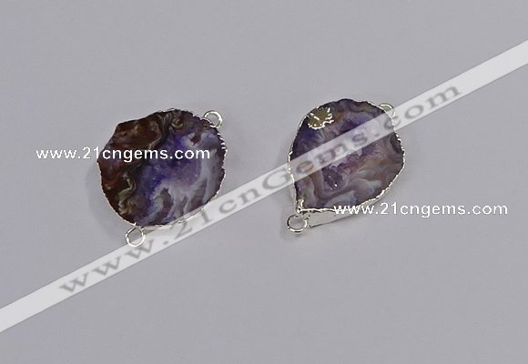 NGC1087 18*25mm - 25*35mm freeform druzy agate gemstone connectors