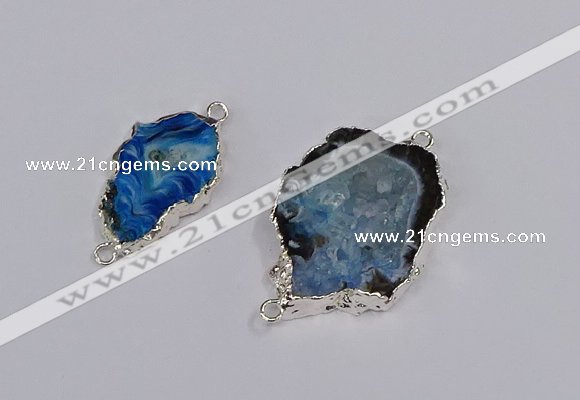 NGC1089 18*25mm - 25*35mm freeform druzy agate gemstone connectors