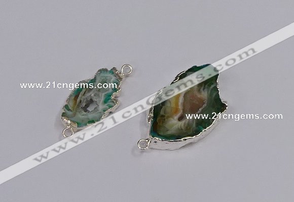 NGC1090 18*25mm - 25*35mm freeform druzy agate gemstone connectors