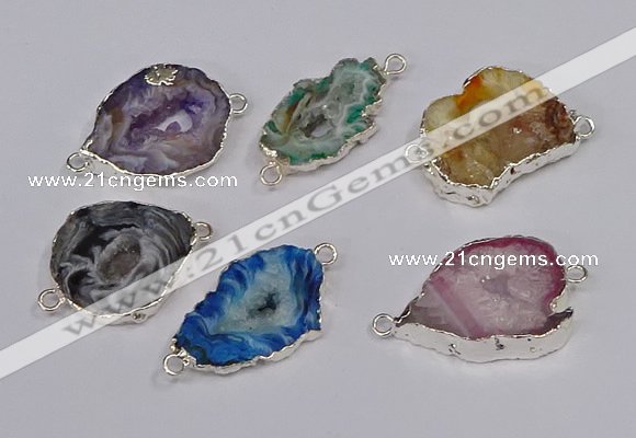 NGC1091 18*25mm - 25*35mm freeform druzy agate gemstone connectors