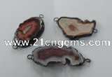 NGC110 20*30mm - 35*40mm freeform druzy agate connectors wholesale