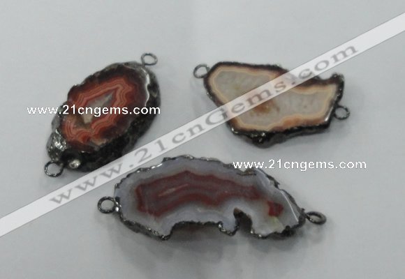 NGC110 20*30mm - 35*40mm freeform druzy agate connectors wholesale