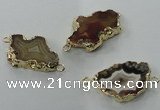 NGC111 20*30mm - 35*40mm freeform druzy agate connectors wholesale