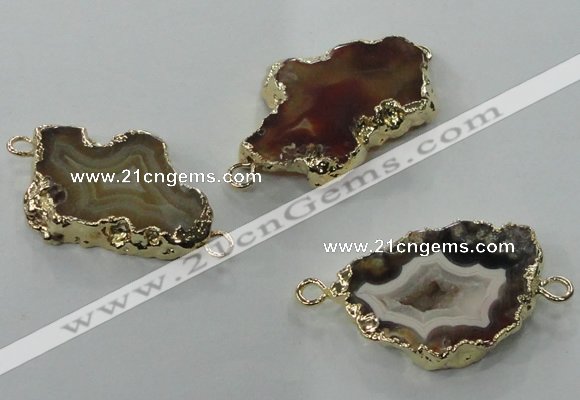 NGC111 20*30mm - 35*40mm freeform druzy agate connectors wholesale