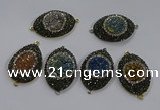 NGC1111 25*35mm oval druzy agate connectors wholesale