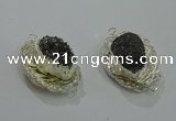 NGC1120 22*30mm - 25*35mm freeform druzy agate connectors wholesale